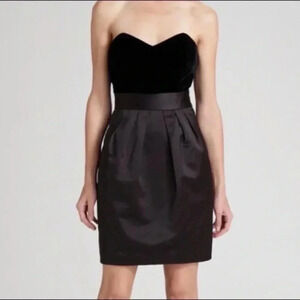 Theory Chanesa Dress Strapless Velvet Satin Black Women’s Size 2